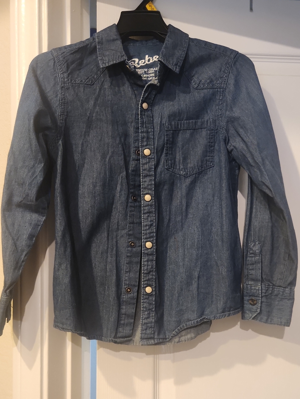 Rebels Girls' Denim Button-Up Shirt - Blue